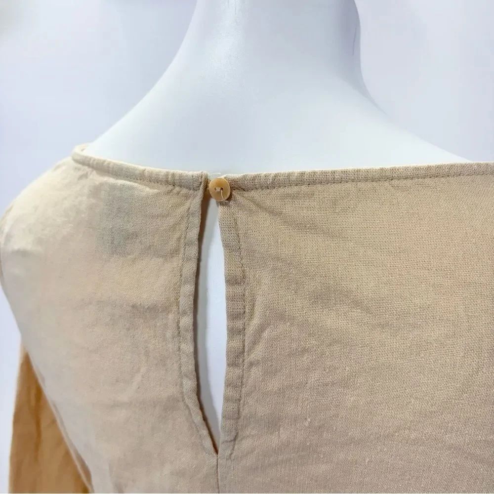 Universal Thread Linen Cutout Fit & Flare Dress Size XL Long Sleeve Tan Beige - Picture 6 of 12